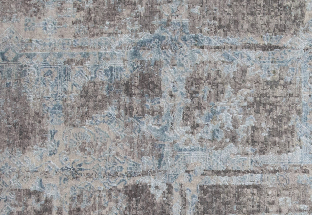 Milson Modern Distressed Gray Blue Tan Area Rug (9'6" x 13'6")