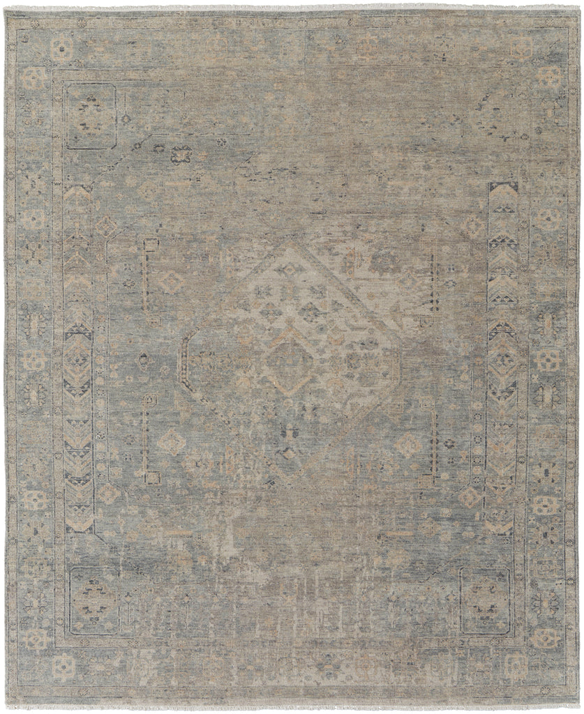 Wembley Traditional Distressed Taupe Ivory Area Rug (4' x 6')