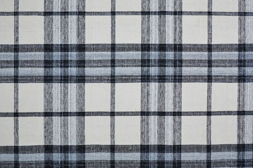 Crosby Transitional Plaid Ivory Blue Black Area Rug (2' x 3')