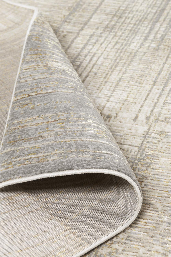 Aura Modern Abstract Gray Ivory Area Rug (5' x 8')