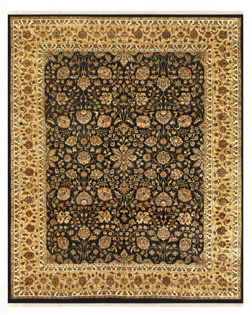 Sophia Traditional Medallion Black Gold Tan Area Rug (11'6" x 17'6")