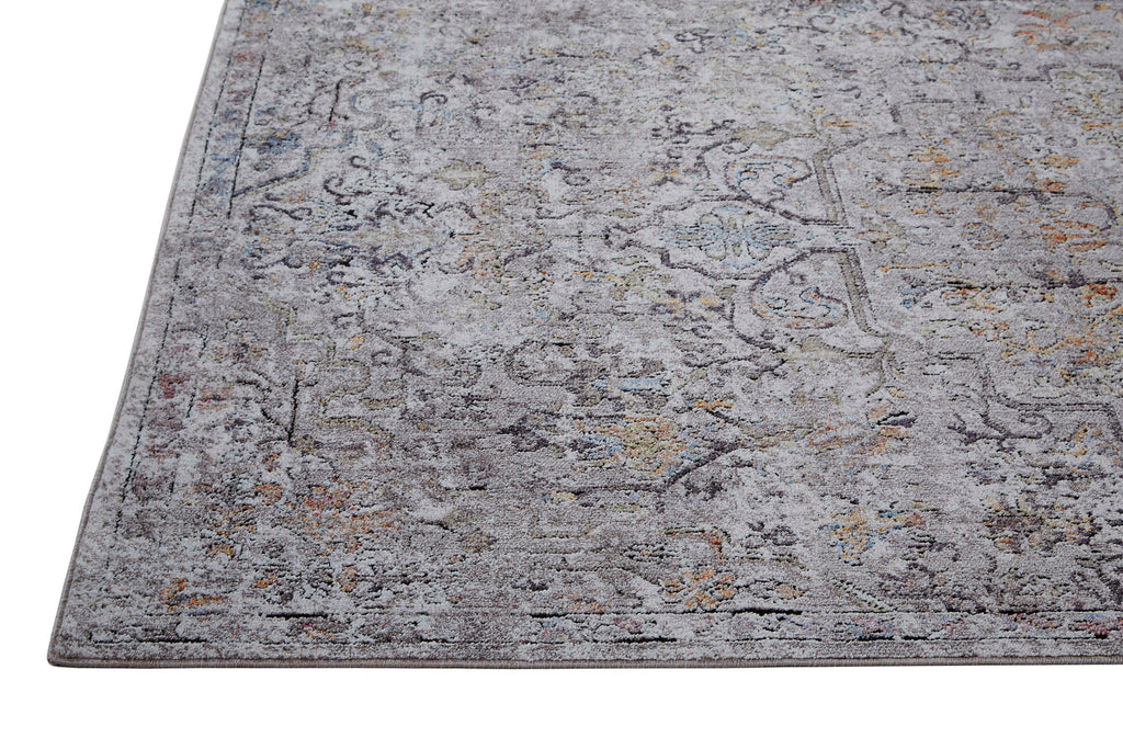 Armant Traditional Distressed Gray Taupe Yellow Area Rug (6'7" x 9'6")