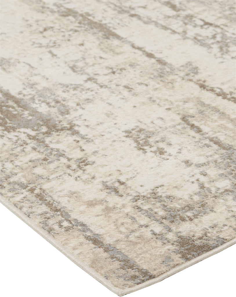 Parker Transitional Abstract Ivory Brown Area Rug (7'9" x 7'9")