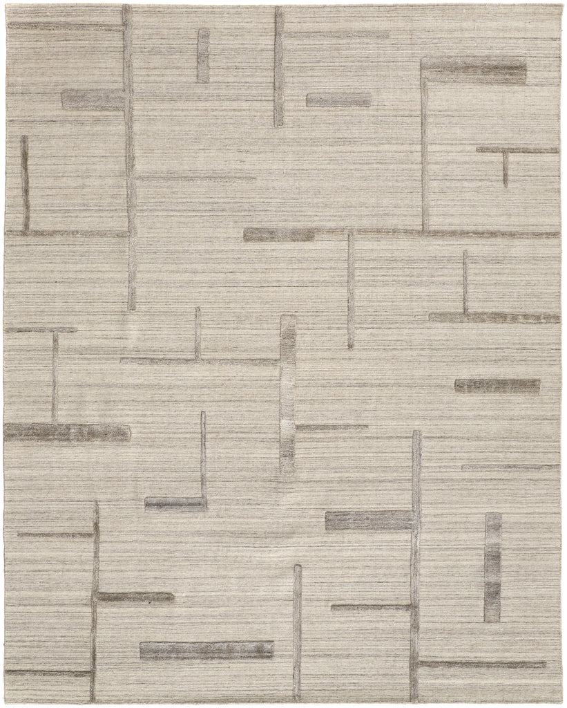 Longridge Modern Geometric Ivory Tan Area Rug (5' x 8')