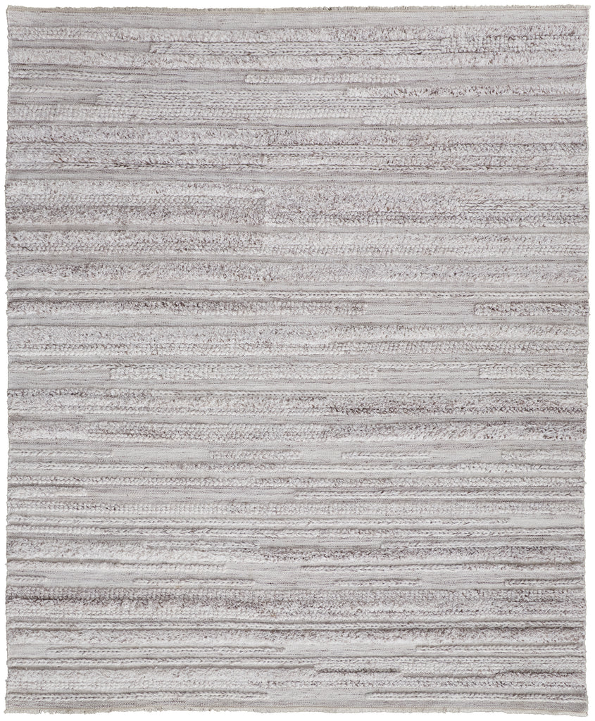 Alden Transitional Stripes Ivory Taupe Area Rug (10' x 14')