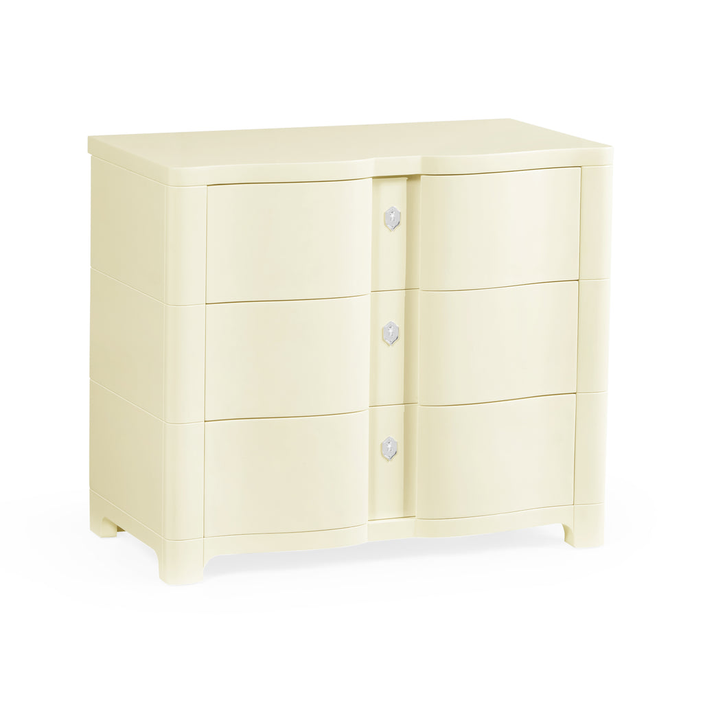 Modern Accents Bowfront Ivory Bedside Chest of Drawers