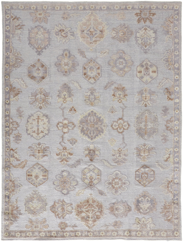 Wendover Transitional Oriental Ivory Silver Tan Area Rug (9' x 12')