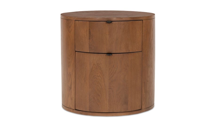 Theo Two Drawer Nightstand, Brown