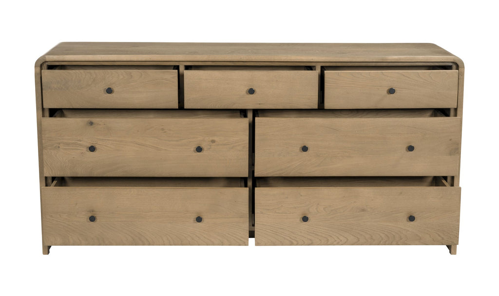 Riley 7 Drawer Dresser Oak