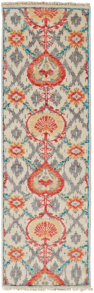 Beall Traditional Oriental Orange Gray Area Rug (2'6" x 8')