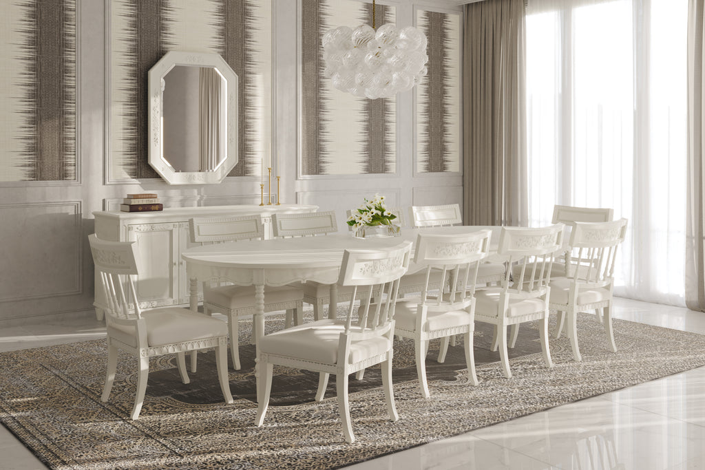 White Lenticular Dining Table