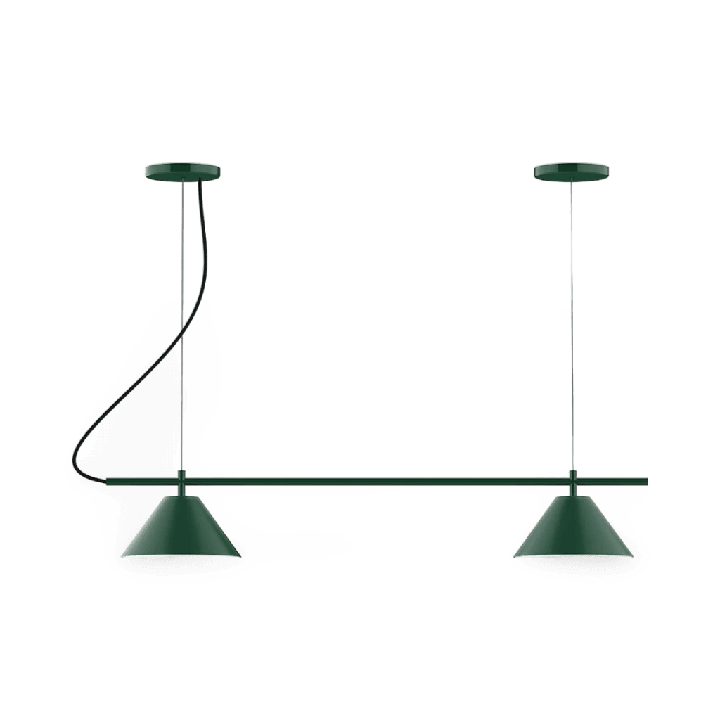 2-Light Linear Axis Chandelier, Forest Green - CHB421-42