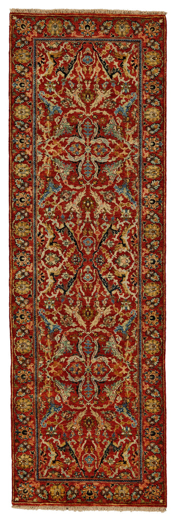 Anoosha Traditional Damask Red Blue Green Area Rug (2'6" x 12')