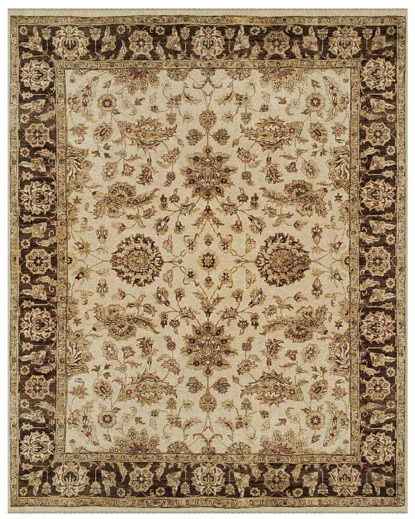 Drake Traditional Persian Ivory Gold Brown Area Rug (7'9" x 9'9")