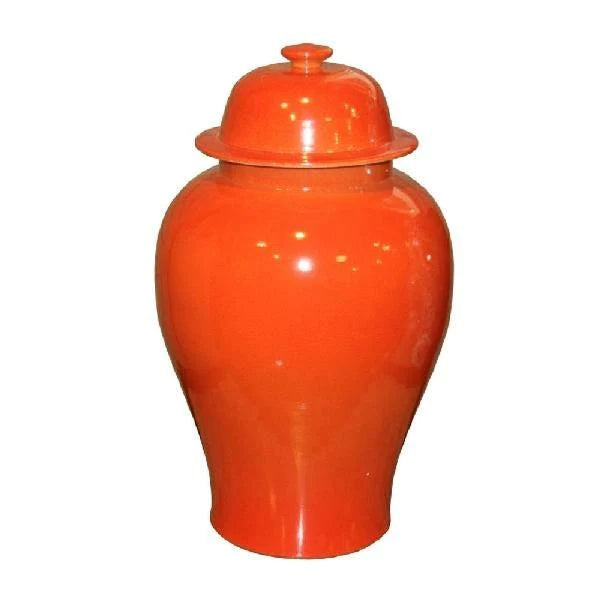 Orange Crackle Temple Jar