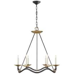 Choros Chandelier - Aged Iron With Hand-Rubbed Antique Brass Accents