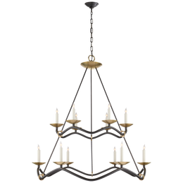 Choros Two-Tier Chandelier, Aged Iron