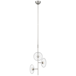 Calvino Mini 3-Light Chandelier - Polished Nickel With Clear Glass