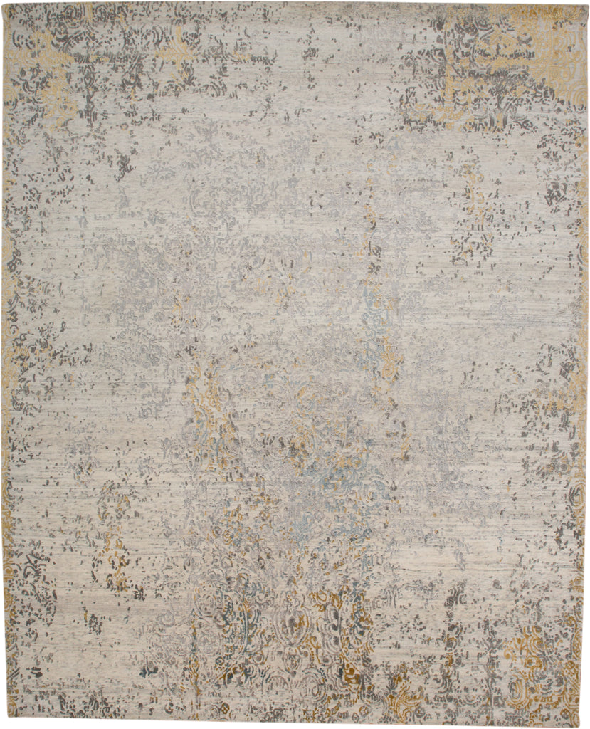 Hayden Modern Distressed Ivory Taupe Gold Area Rug (9'6" x 13'6")