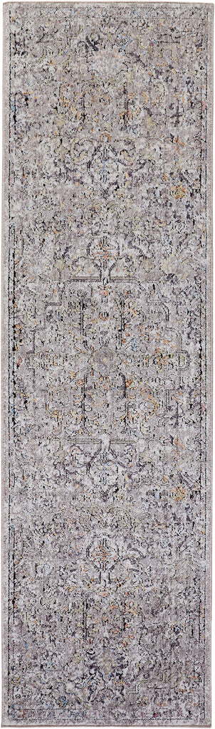 Armant Traditional Distressed Gray Taupe Yellow Area Rug (2'3" x 7'9")