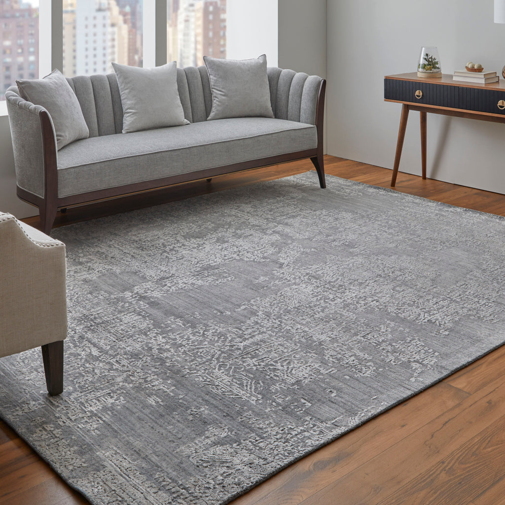 Eastfield Modern Abstract Gray Area Rug (12' x 15' / Pattern 5)