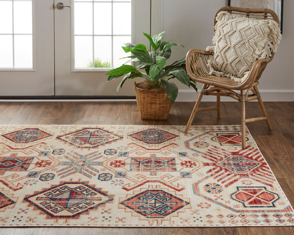 Nolan Transitional Southwestern Ivory Red Tan Area Rug (12'10" x 15')