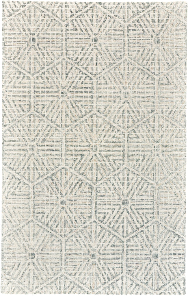 Rhett Transitional Geometric Ivory Green Tan Area Rug (8' x 10')