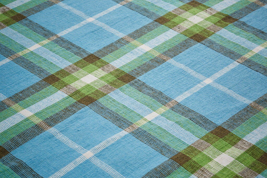 Crosby Transitional Plaid Blue Green Black Area Rug (8' x 10')