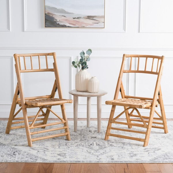 Maja Rattan Folding Accent Chair, Set of 2