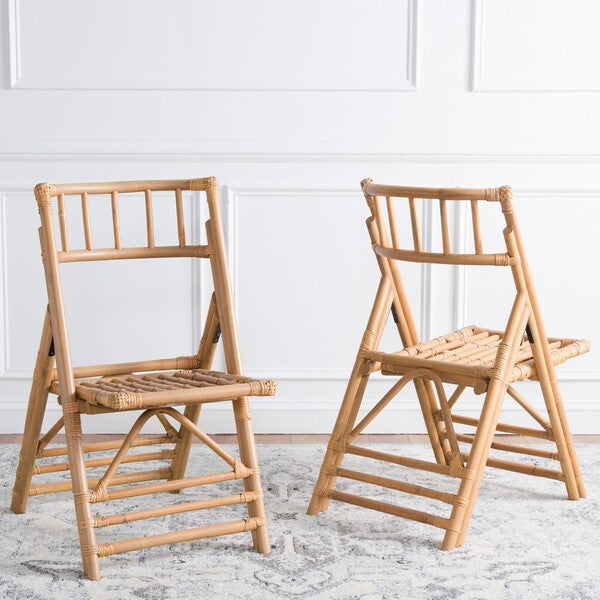 Maja Rattan Folding Accent Chair, Set of 2