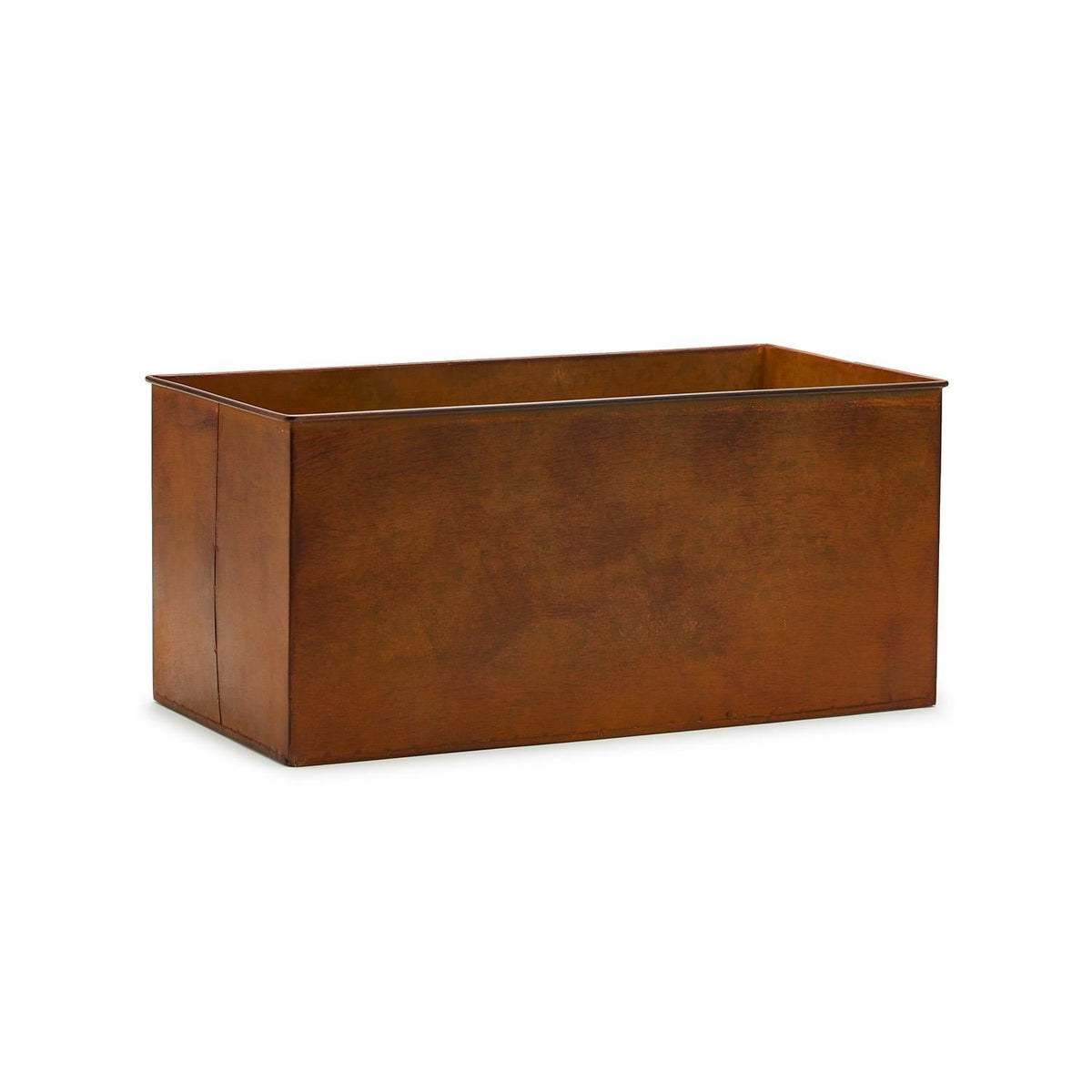 Set of 4 Window Box with Rusted Metal Finish