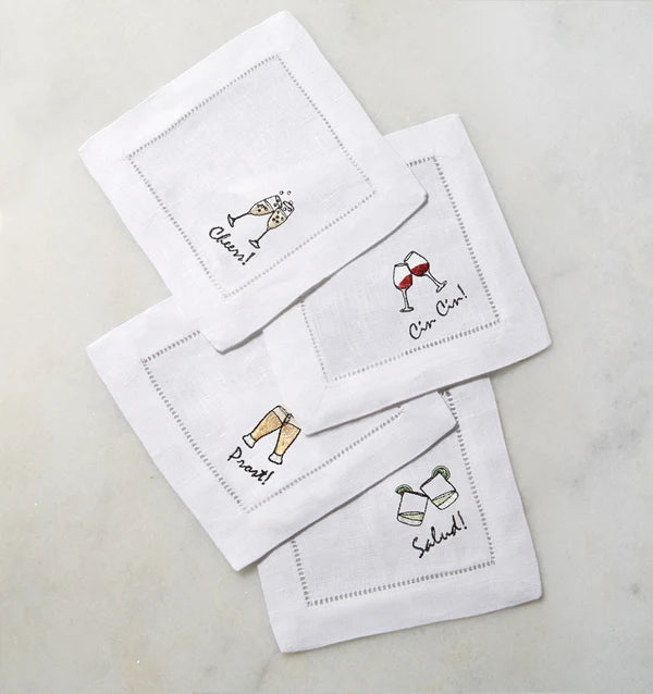 Cheers - Set of 4 Cocktail Napkin