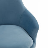 Citine Velvet Swivel Accent Chair - Light Blue / Black