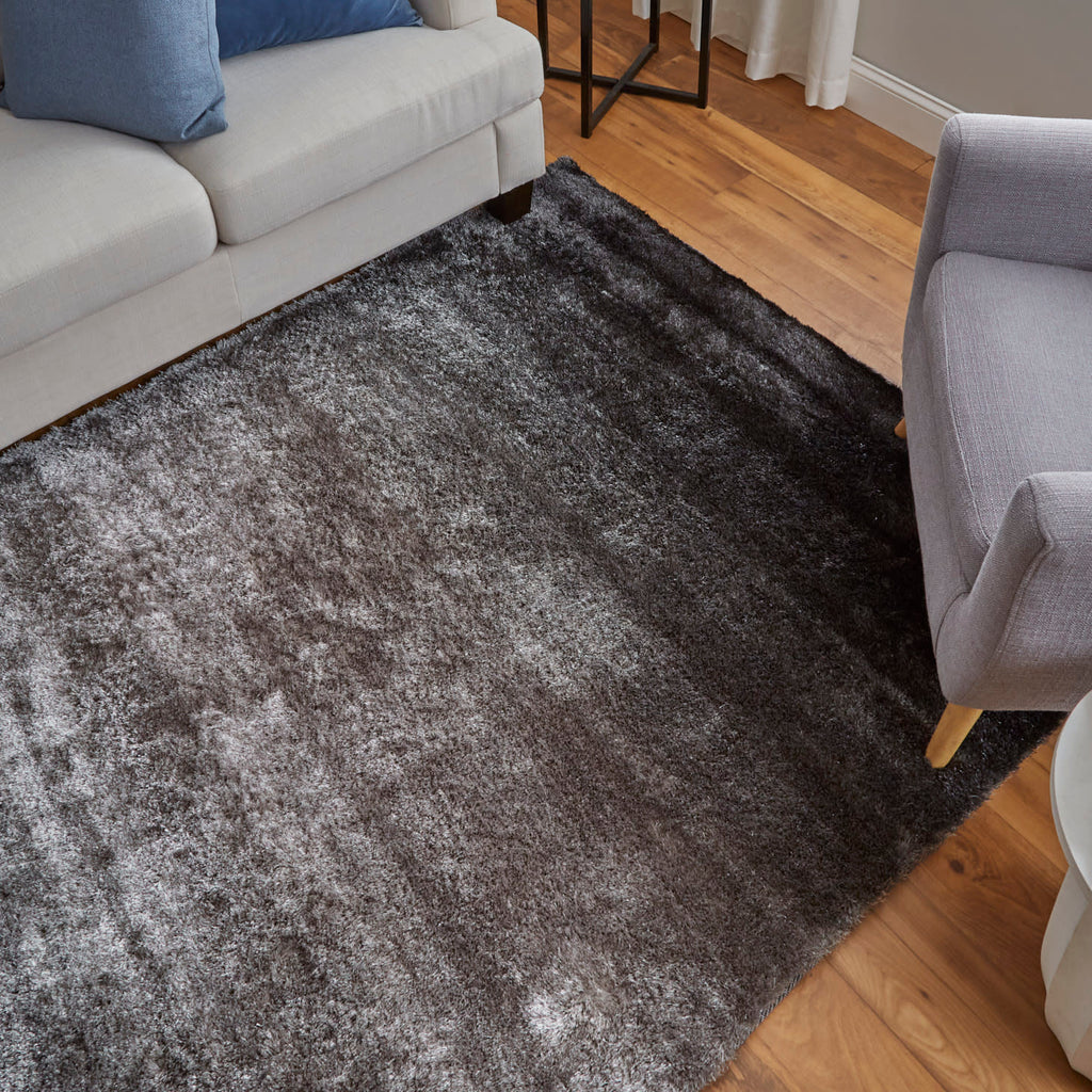 Indochine Modern Gradient Ombre Black Gray Area Rug (3'6" x 5'6")