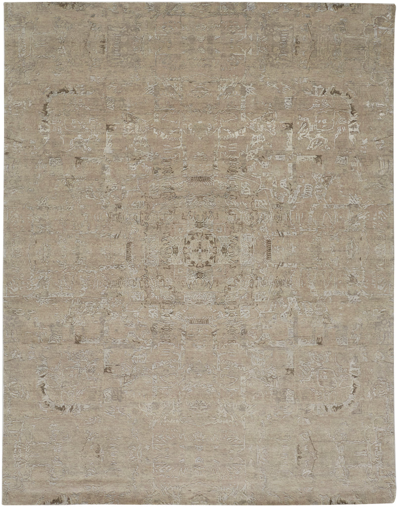 Adira Modern Distressed Tan Silver Brown Area Rug (8'6" x 11'6")