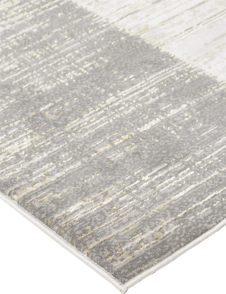 Aura Modern Abstract Gray Ivory Area Rug (5' x 8')