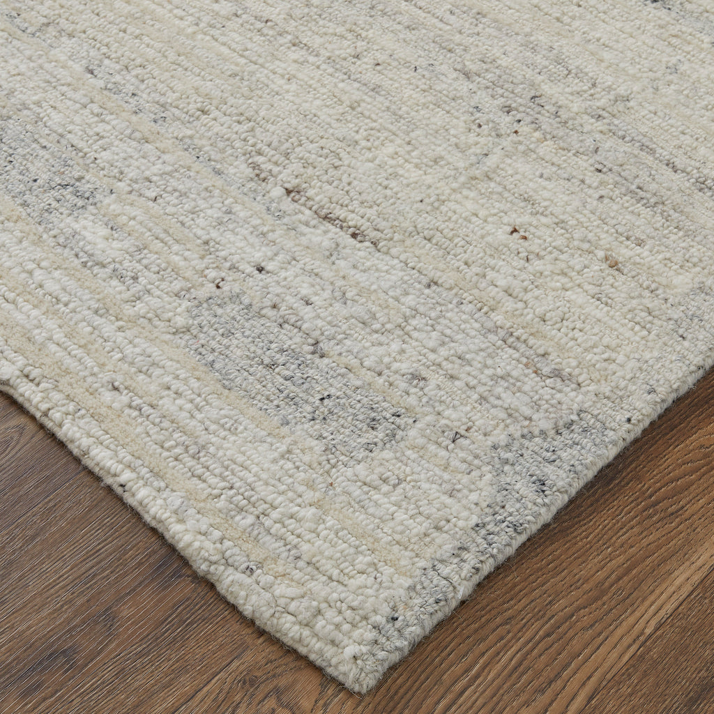 Navaro Modern Distressed Ivory Gray Blue Area Rug (7'9" x 9'9")