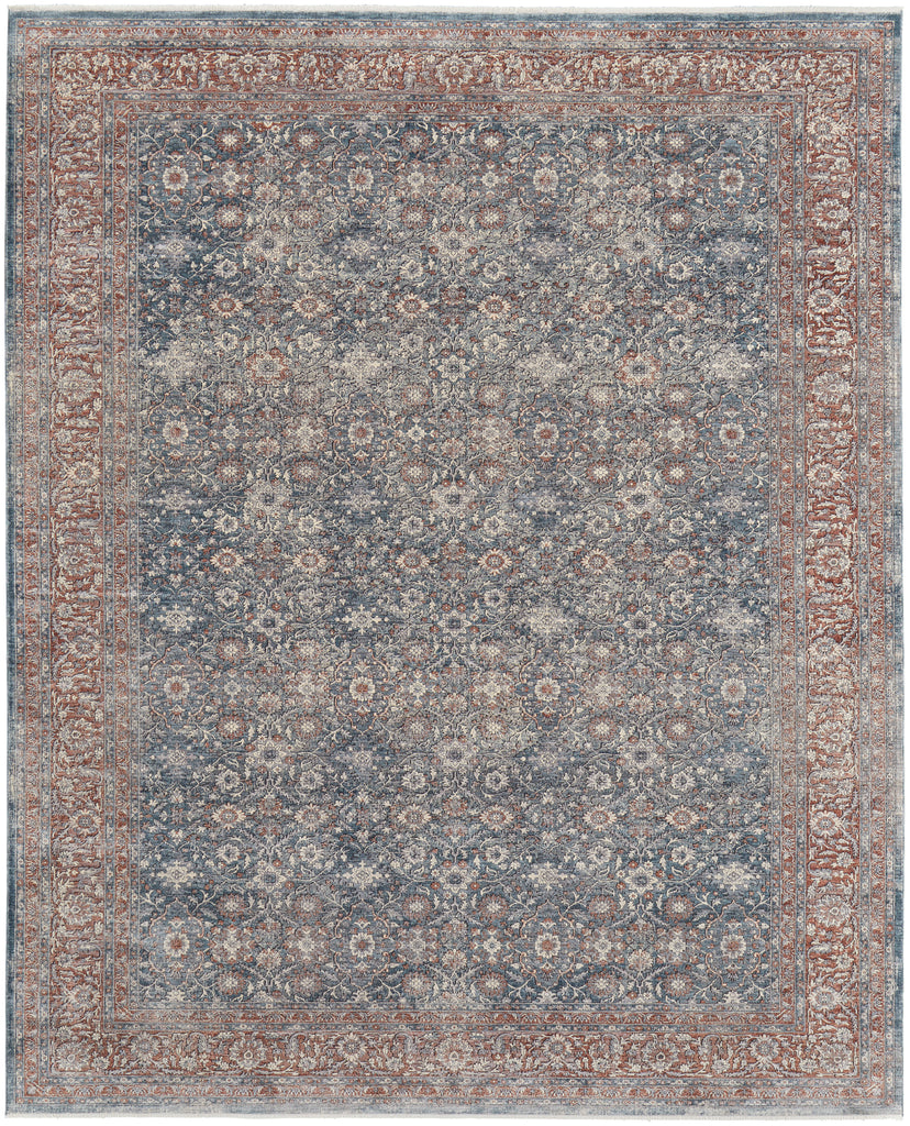 Marquette Transitional Oriental Blue Red Area Rug (2' x 3')