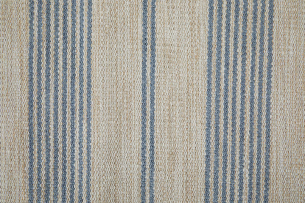 Duprine Transitional Stripes Blue Ivory Tan Area Rug (2' x 3')