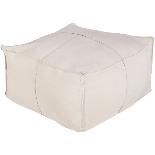 Solid Linen Pouf