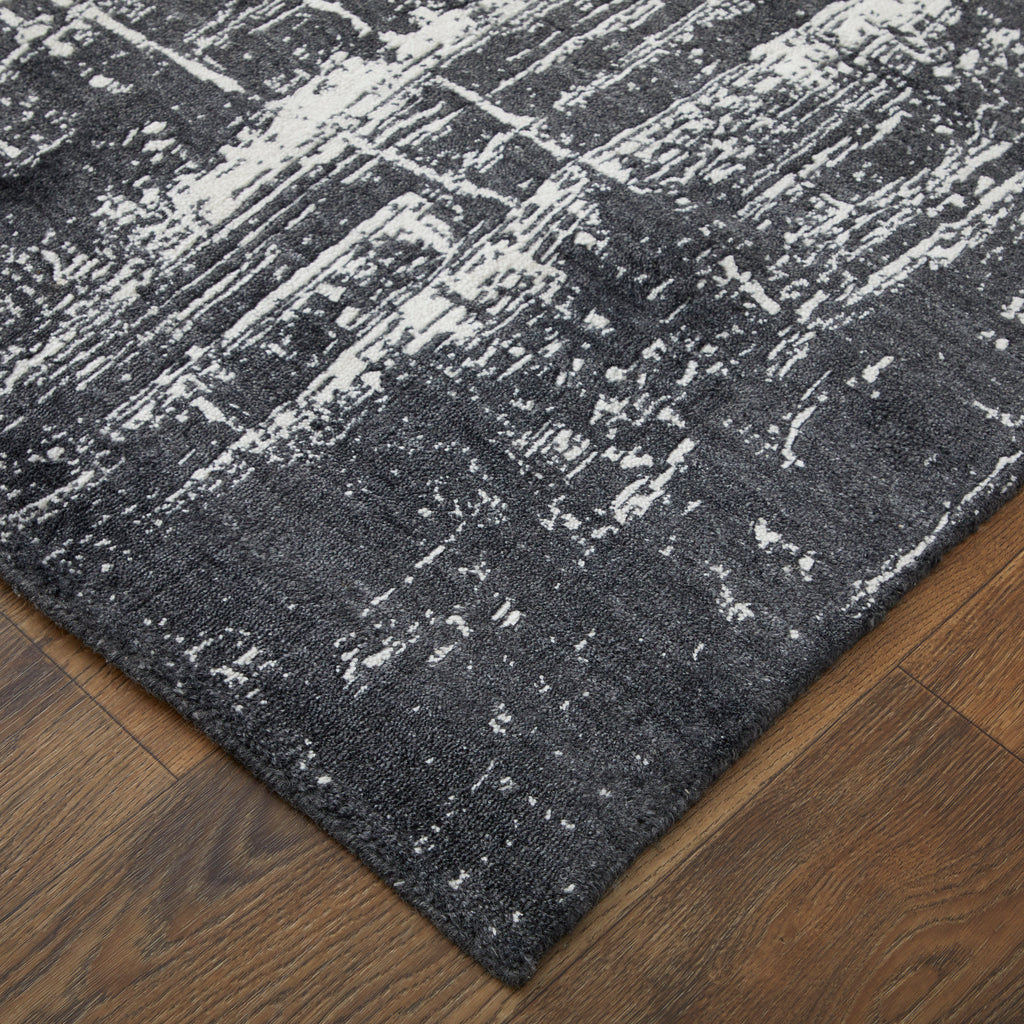 Coda Modern Abstract Black White Area Rug (9' x 12' / Pattern 3)