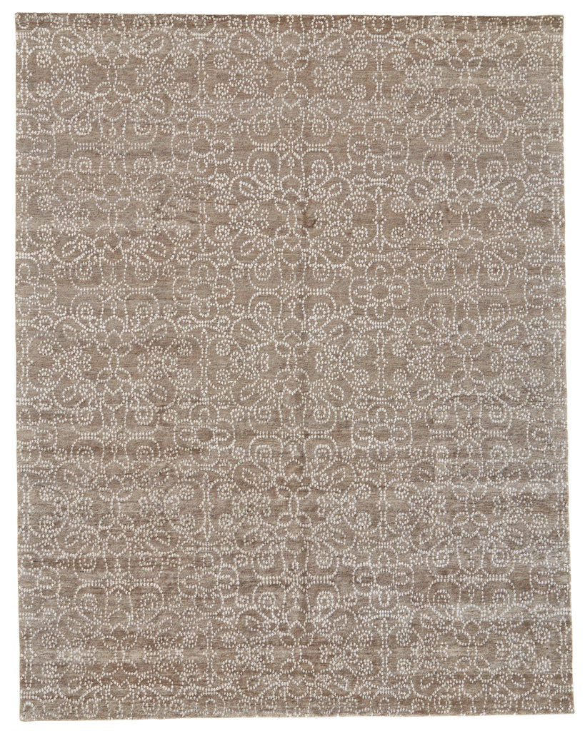 Olivier Transitional Floral Botanical Taupe Ivory Tan Area Rug (11'6" x 15')