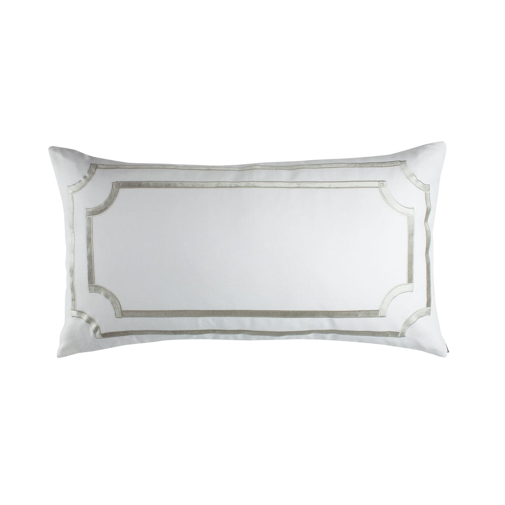 Soho King Pillow, White Linen, Ice Silver Velvet 20X36