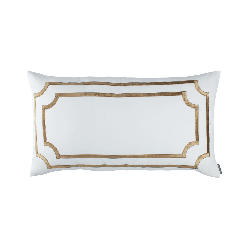 Soho King Pillow, White Linen, Straw Velvet 20X36