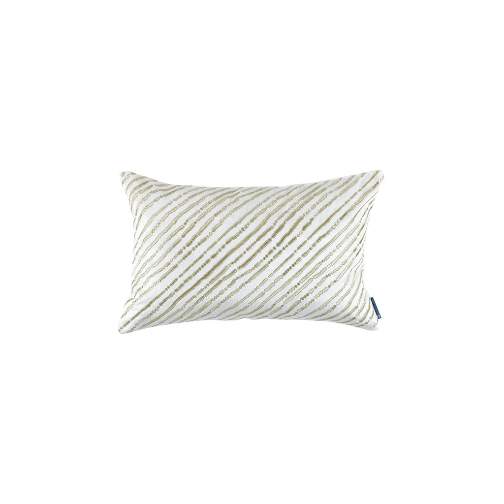 Sparkle Small Rectangle Pillow Ivory Velvet Buff Embroidery 14X22