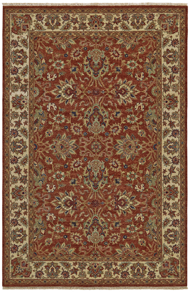 Faulkner Traditional Oriental Red Tan Taupe Area Rug (9'6" x 13'6")