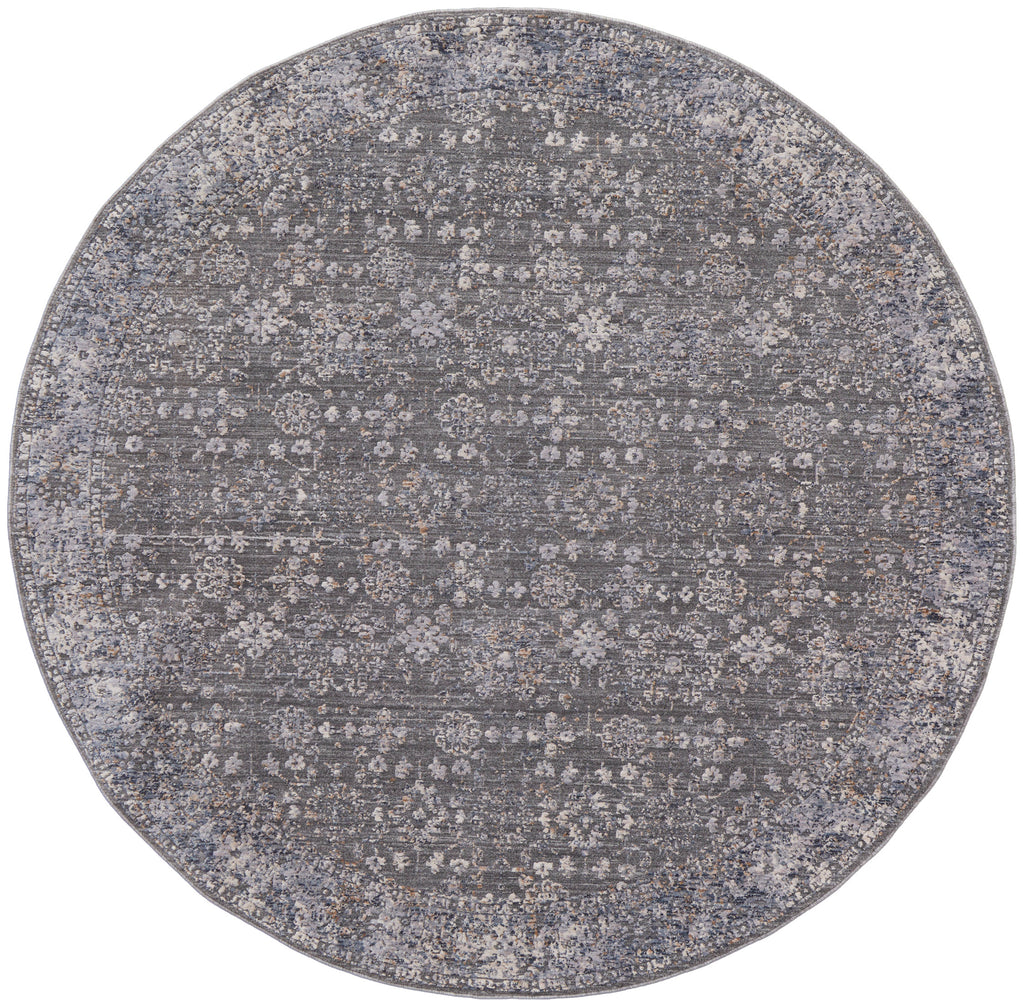 Thackery Transitional Oriental Taupe Gray Orange Area Rug (5'6" x 5'6")