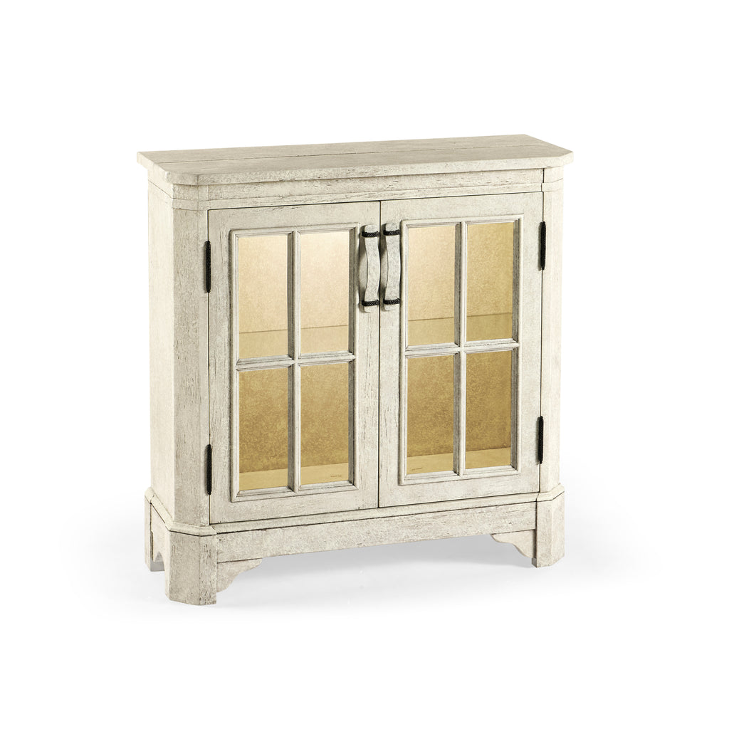 Casual Accents Whitewash Glass Door Chest
