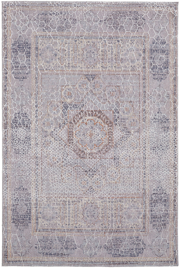 Francisco Transitional Medallion Gray Ivory Area Rug (12' x 15')