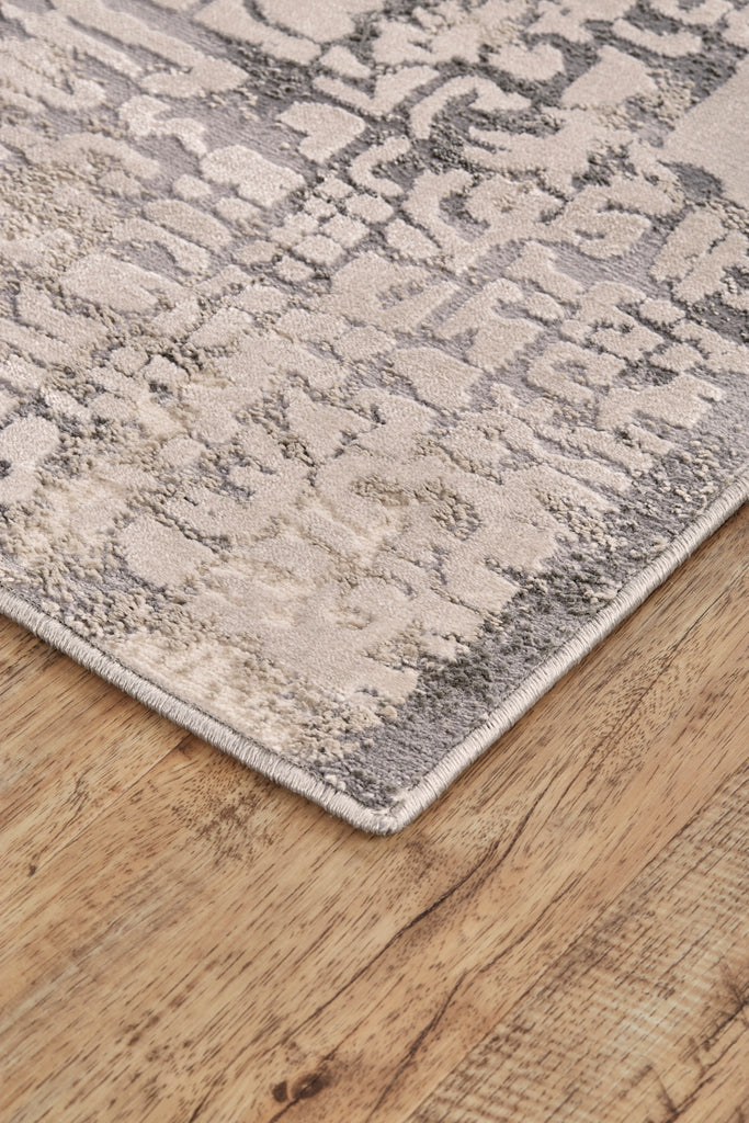 Prasad Modern Abstract Gray Ivory Area Rug (8' x 11')